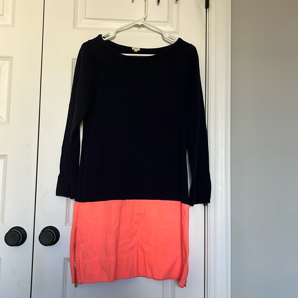 J CREW Colorblock Cotton Zip Dress